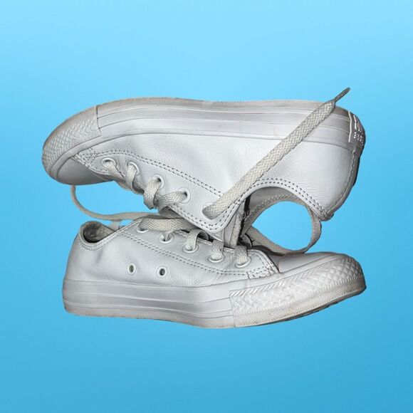 Converse All Star Oxford White Leather Chuck Taylor Low Rise Sneaker W 5.5 - Picture 7 of 8